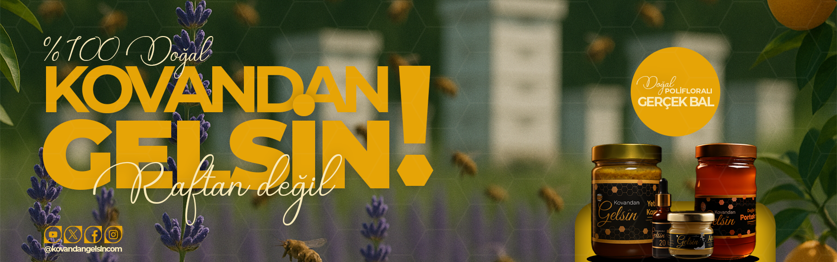 Kovandan Gelsin markasının doğrudan üreticiden sofraya uzanan doğal bal çeşitleri – katkısız çam balı, çiçek balı, sandal ağacı balı, sedir ağacı balı, portakal balı, krem balve özel hasat balları