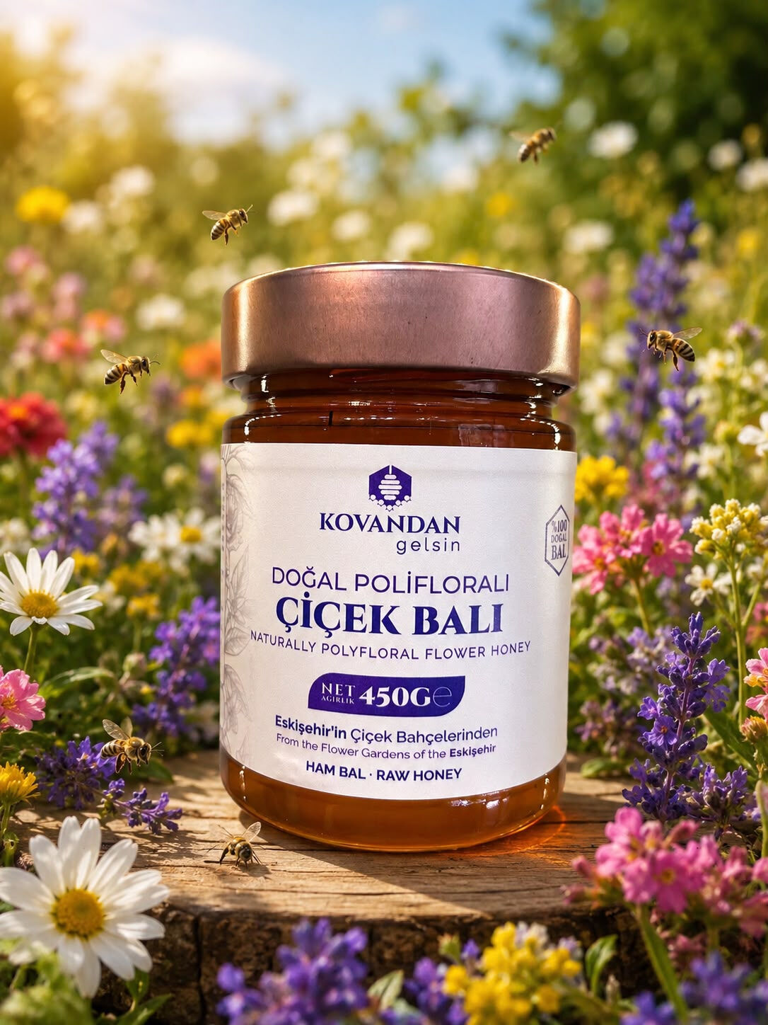 Kovandan Gelsin Doğal Süzme Çiçek Balı 450 g