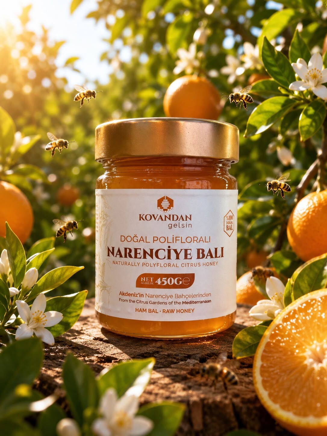 Kovandan Gelsin Doğal Süzme Narenciye Balı 450 g